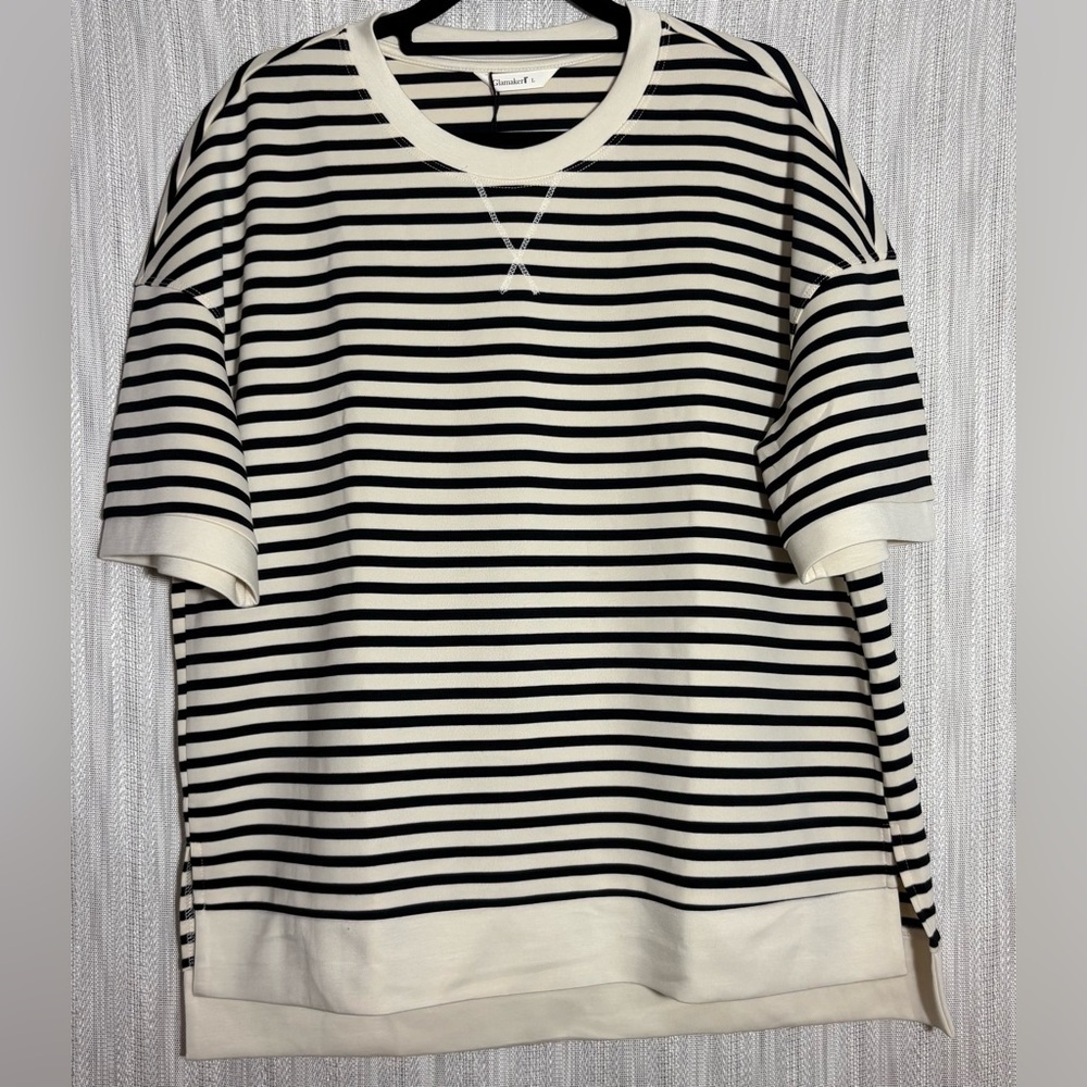 Glamaker Striped Black and White Women's Tee